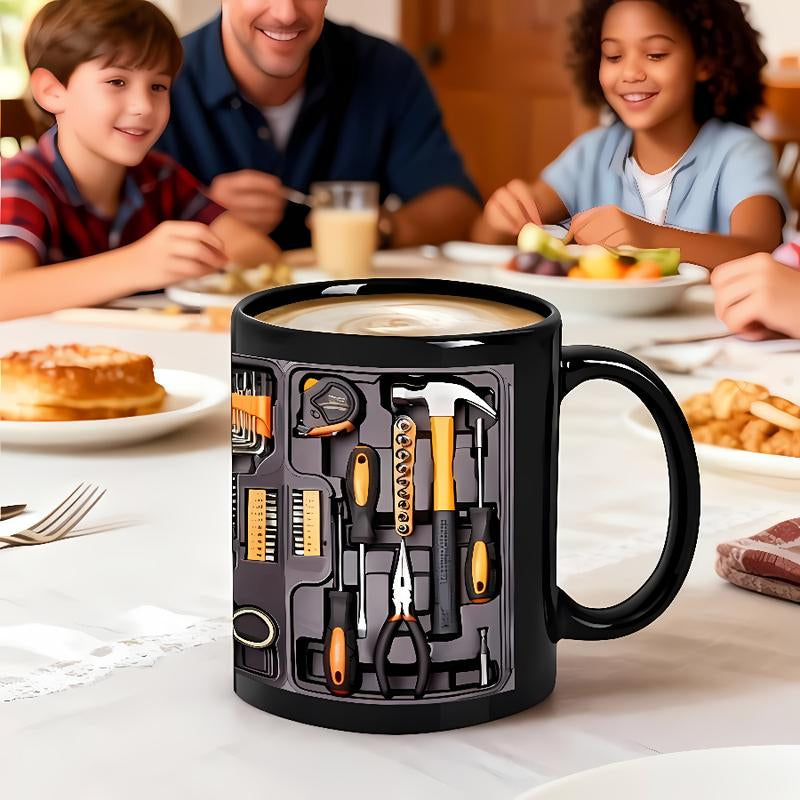 Creativity Funny Coffee Mug - Mechanic Toolbox Set Pattern, 11Oz Mug for Auto Mechanics, Unique Gifts for Birthdays, Holidays, Christmas, Perfect Coffee Cup
