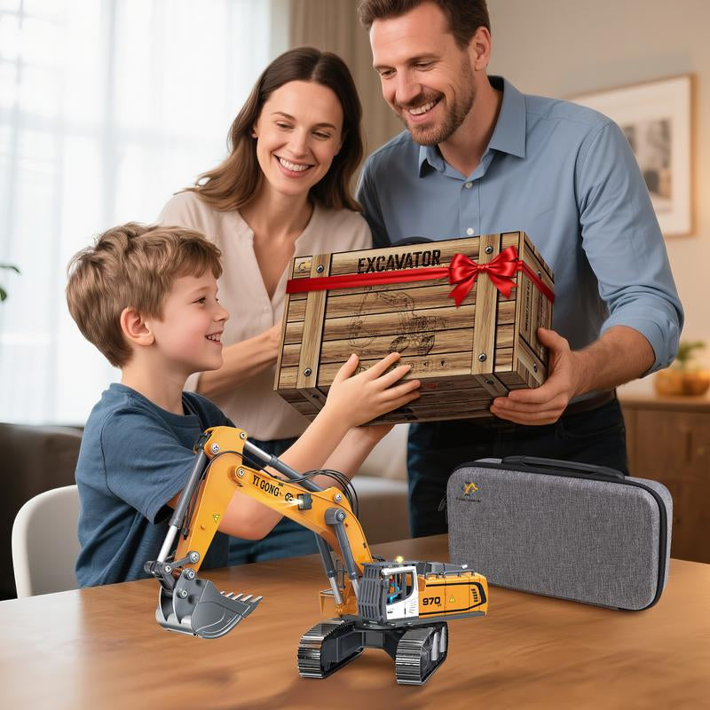 [Akeleo]1/50 Scale Model! Remote-Controlled Engineering Vehicle, Trapezoidal Spiral Transmission Device, Collector'S Model, with Working Sound Effects, Suitable for Children and Adults, and Also a Birthday and Christmas Gift.