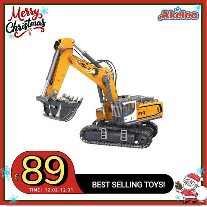[Akeleo]1/50 Scale Model! Remote-Controlled Engineering Vehicle, Trapezoidal Spiral Transmission Device, Collector'S Model, with Working Sound Effects, Suitable for Children and Adults, and Also a Birthday and Christmas Gift.