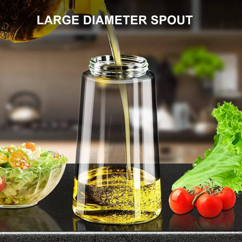 2 Counts 2 in 1 Oil Sprayer for Cooking 16Oz/470Ml Light-Blocking Dark , Olive Oil Dispenser Bottle for Kitchen, Premium Dark Green Glass Oil Bottle, Food-Grade Oil Mister for Air Fryer, BBQ