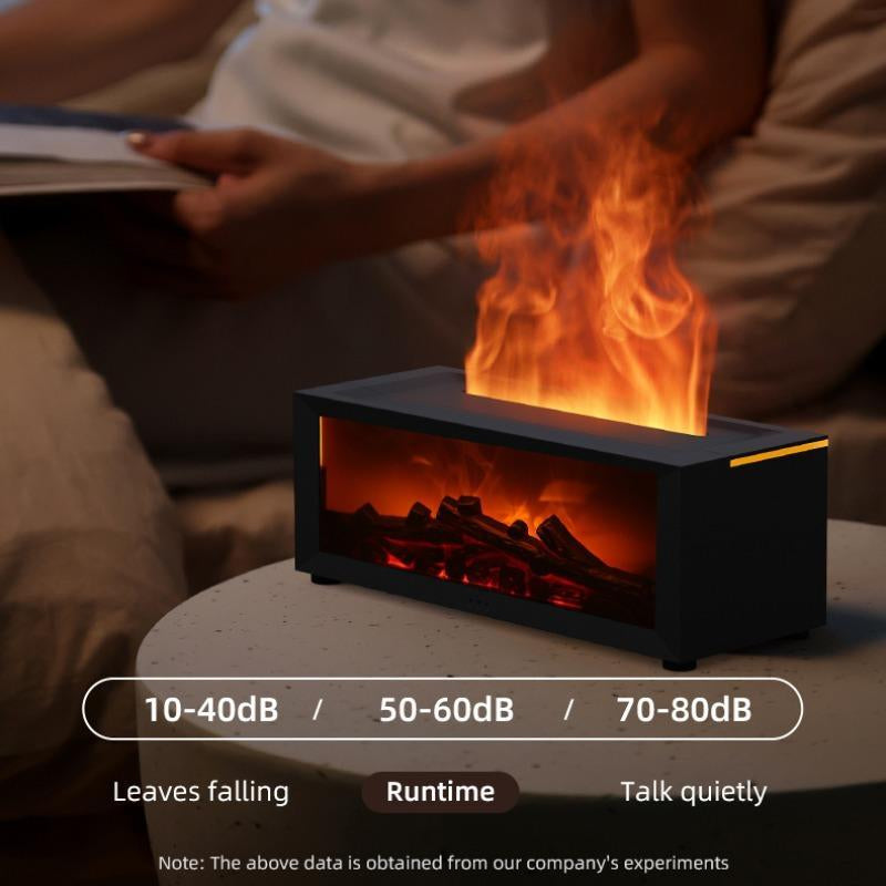 Fireplace Flame Aroma Diffuser & Cool Mist Humidifier | 7-Color LED Flame Effect | USB Powered, Remote Control, Timer & Auto Shut-Off, Humidifier Atmosphere Light Ideal for Bedroom, Living Room, Office, Christmas & Holiday Gifts