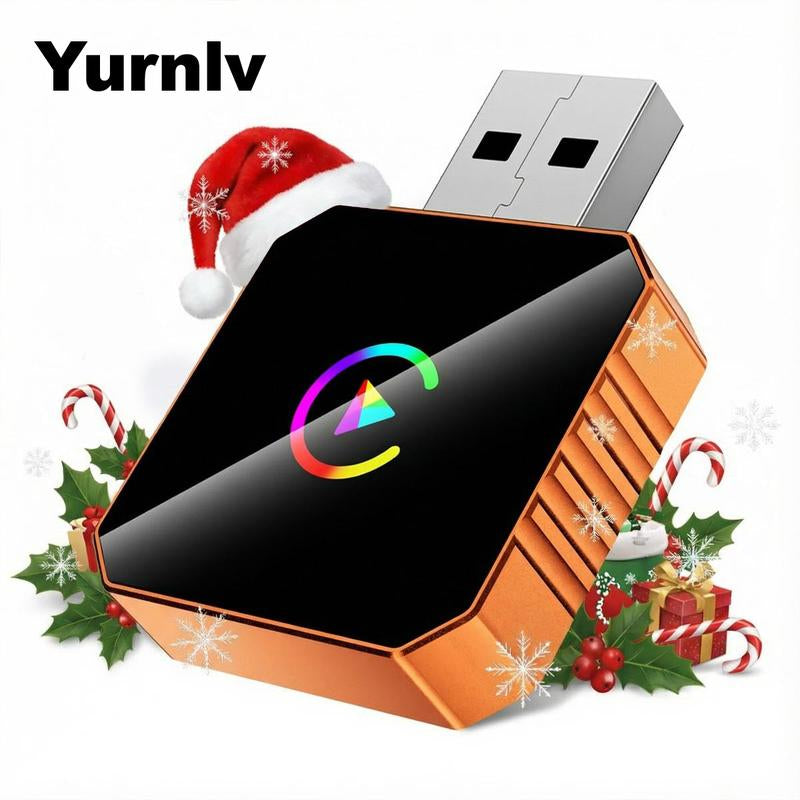 【Yurnlv】X New 2026 Carplay Wireless Carplay Adapter for Iphone/Android, Orange,Fast Connection, No Delay, Hands-Free Calls, Wireless Adapter, Electronic Charger, Carplay Adapter