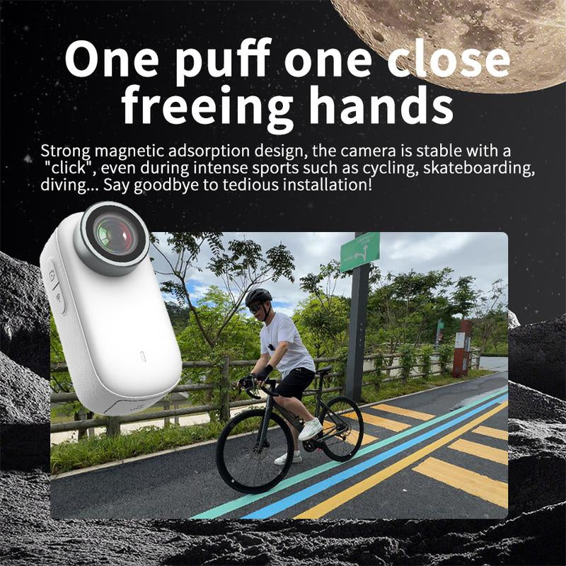 4K Ultra HD Thumb Action Camera IP65 Waterproof with Wifi Hotspot Smart Stabilization & Ultra Wide Angle Long Battery Life POV Vlogging for Cycling Running Travel Gift 32G 128G Card Anti-Shake Camera Lenses for Football Ultra Hd Pocket Action Camera