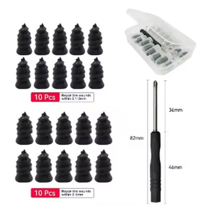 Puncture Repair Kit for Car Vacuum Tire Repair Screws, Quick Fix Self-Service Tire Repair Nails for Flat Tires with Screwdriver