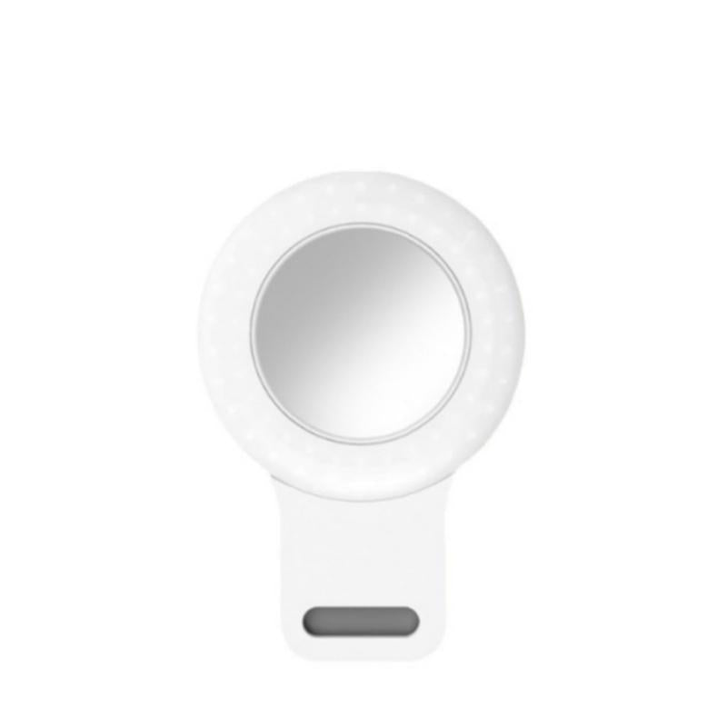 Phone Light, Clip-On Selfie Light with Mirror, Adjusted 3 Lighting Modes, Portable Ring Light for Makeup, Selfie, Video Conference