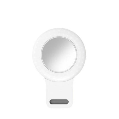 Phone Light, Clip-On Selfie Light with Mirror, Adjusted 3 Lighting Modes, Portable Ring Light for Makeup, Selfie, Video Conference