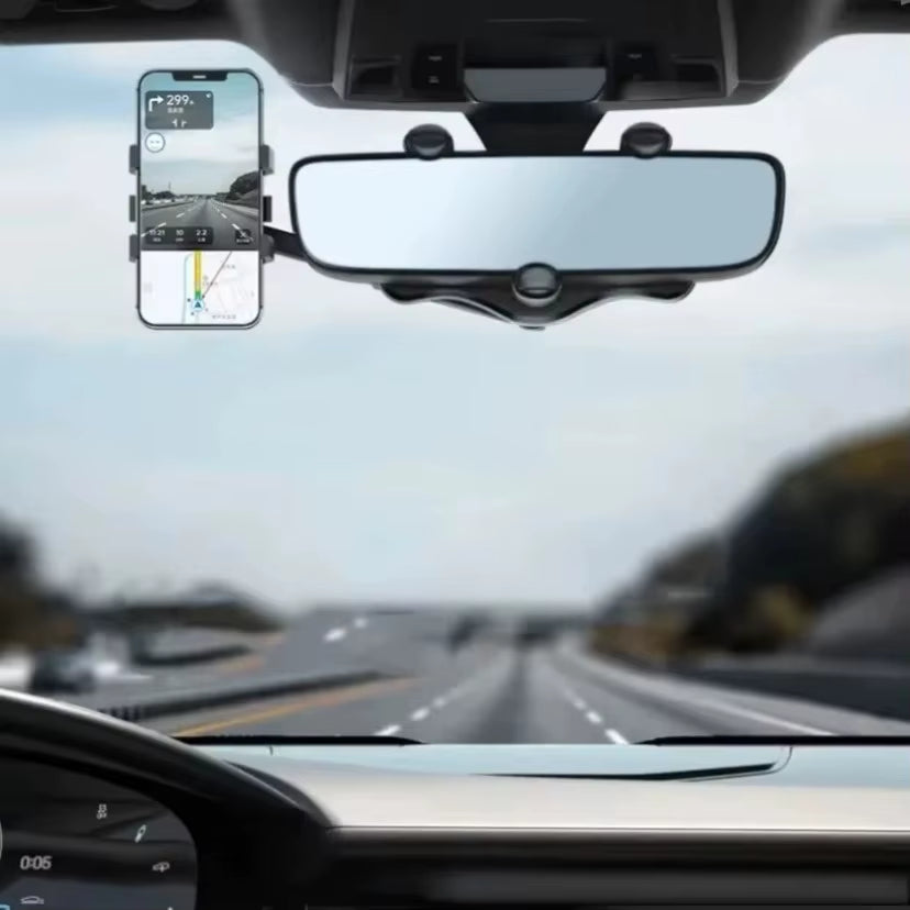 Car Phone Holder Mount 360 Rotation Rearview Mirror Smartphone Support in Car GPS Navigation Bracket for Iphone Samsung Xiaomi