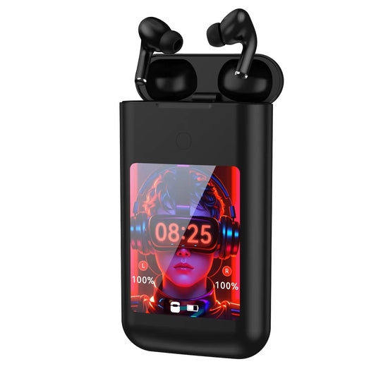 FLLTF A98 BOX Multiple Function in Ear Bluetooth Wireless Earphone Charging Case with 2.8" Touch Screen Power Bank Music Games