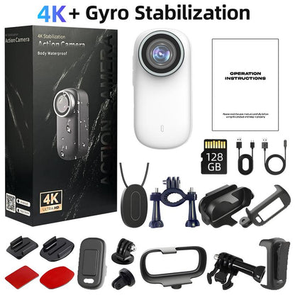 4K Ultra HD Thumb Action Camera IP65 Waterproof with Wifi Hotspot Smart Stabilization & Ultra Wide Angle Long Battery Life POV Vlogging for Cycling Running Travel Gift 32G 128G Card Anti-Shake Camera Lenses for Football Ultra Hd Pocket Action Camera