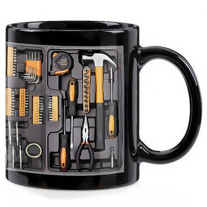 Creativity Funny Coffee Mug - Mechanic Toolbox Set Pattern, 11Oz Mug for Auto Mechanics, Unique Gifts for Birthdays, Holidays, Christmas, Perfect Coffee Cup