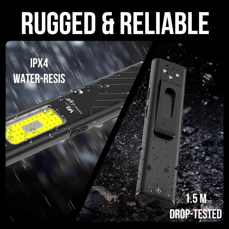 WARSTAR WT8 Magnetic 800LM Pocket Flashlight USB-C Rechargeable Dual-Beam Work Light for Camping Hiking Fishing Car Repair Portable 800 Lumens