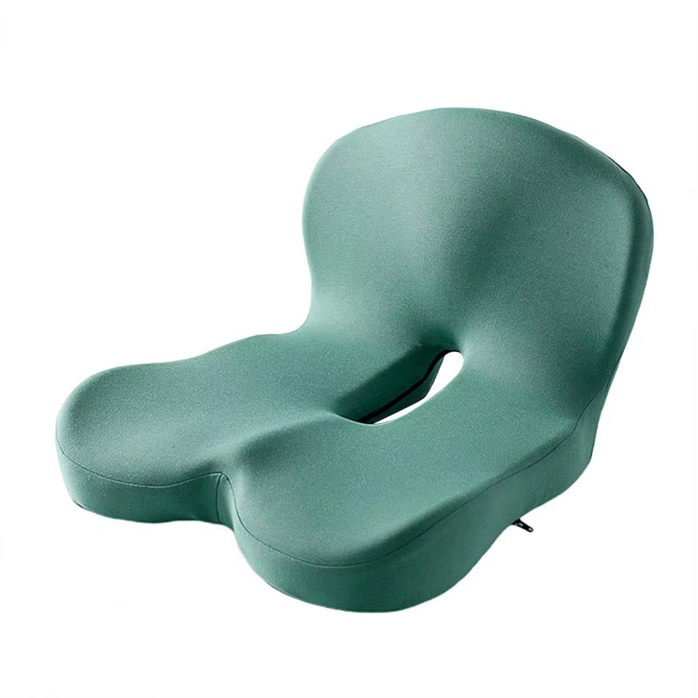 Seat Cushion Anti-Slip Bottom Design Pressure-Reducing Hip Waist Support Memory Foam L-Shaped Integrated Office Chair Seat Cushi