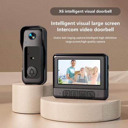 X6 Wireless Doorbell Camera, Rechargeable Smart Visual Doorbell, Modern Home Security Doorbell with Night Vision & Voice Changing, Safety Intercom for Privacy, Alarm, Sensor,Waterproof,Security Camera