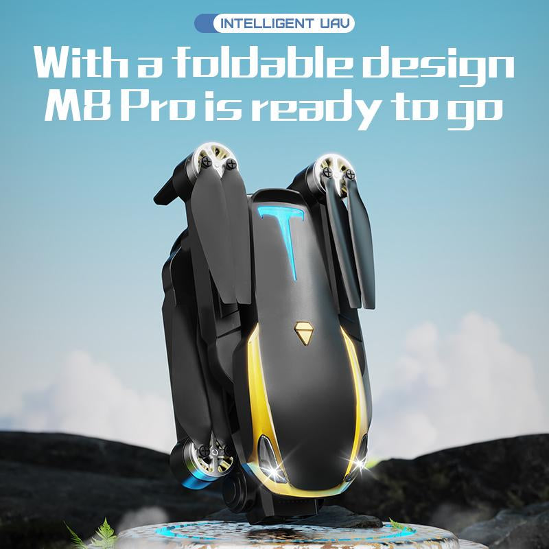Intelligent UAV M8 Pro Drone 2025 GPS 4K UHD EIS Camera 5G Wifi FPV Brushless Motors Optical Flow Obstacle Avoidance Auto Return 360° Stunt Roll Two Batteries