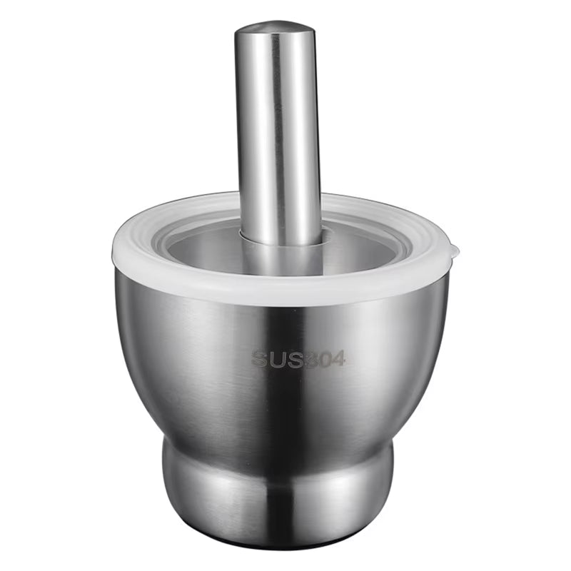304 Stainless Steel Masher Solid Garlic Masher Household Grinding Masher Garlic Masher Garlic Mortar Grinding Bowl-Ab52