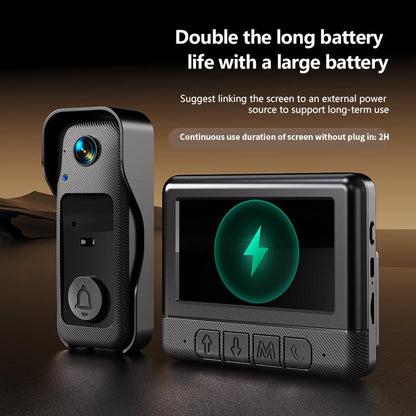 X6 Wireless Doorbell Camera, Rechargeable Smart Visual Doorbell, Modern Home Security Doorbell with Night Vision & Voice Changing, Safety Intercom for Privacy, Alarm, Sensor,Waterproof,Security Camera
