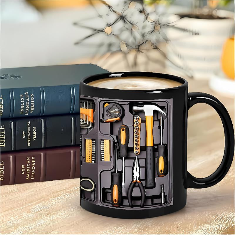 Creativity Funny Coffee Mug - Mechanic Toolbox Set Pattern, 11Oz Mug for Auto Mechanics, Unique Gifts for Birthdays, Holidays, Christmas, Perfect Coffee Cup