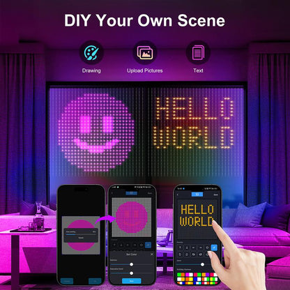 Smart Curtain Lights with DIY GIF, 400 RGBIC Leds 6.6X6.6Ft Color Changing Holiday Wall Lightss with APP, IP65 Waterproof Christmas String Fairy Lightss for Indoor Outdoor Bedroom Window