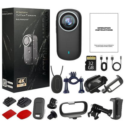 4K Ultra HD Thumb Action Camera IP65 Waterproof with Wifi Hotspot Smart Stabilization & Ultra Wide Angle Long Battery Life POV Vlogging for Cycling Running Travel Gift 32G 128G Card Anti-Shake Camera Lenses for Football Ultra Hd Pocket Action Camera