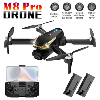 Intelligent UAV M8 Pro Drone 2025 GPS 4K UHD EIS Camera 5G Wifi FPV Brushless Motors Optical Flow Obstacle Avoidance Auto Return 360° Stunt Roll Two Batteries