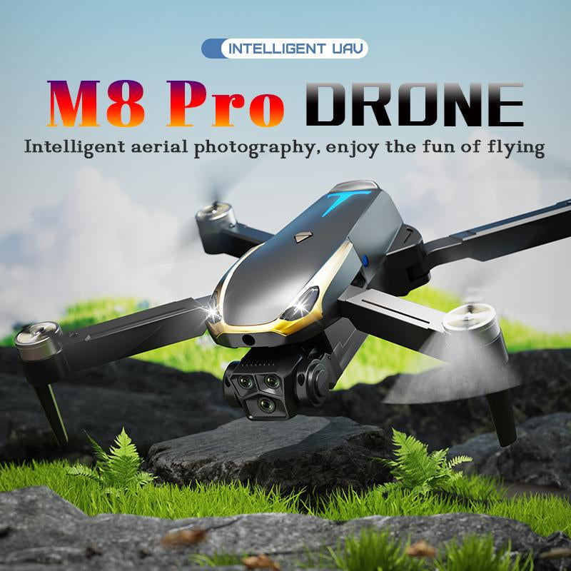Intelligent UAV M8 Pro Drone 2025 GPS 4K UHD EIS Camera 5G Wifi FPV Brushless Motors Optical Flow Obstacle Avoidance Auto Return 360° Stunt Roll Two Batteries