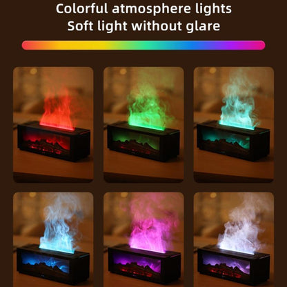 Fireplace Flame Aroma Diffuser & Cool Mist Humidifier | 7-Color LED Flame Effect | USB Powered, Remote Control, Timer & Auto Shut-Off, Humidifier Atmosphere Light Ideal for Bedroom, Living Room, Office, Christmas & Holiday Gifts