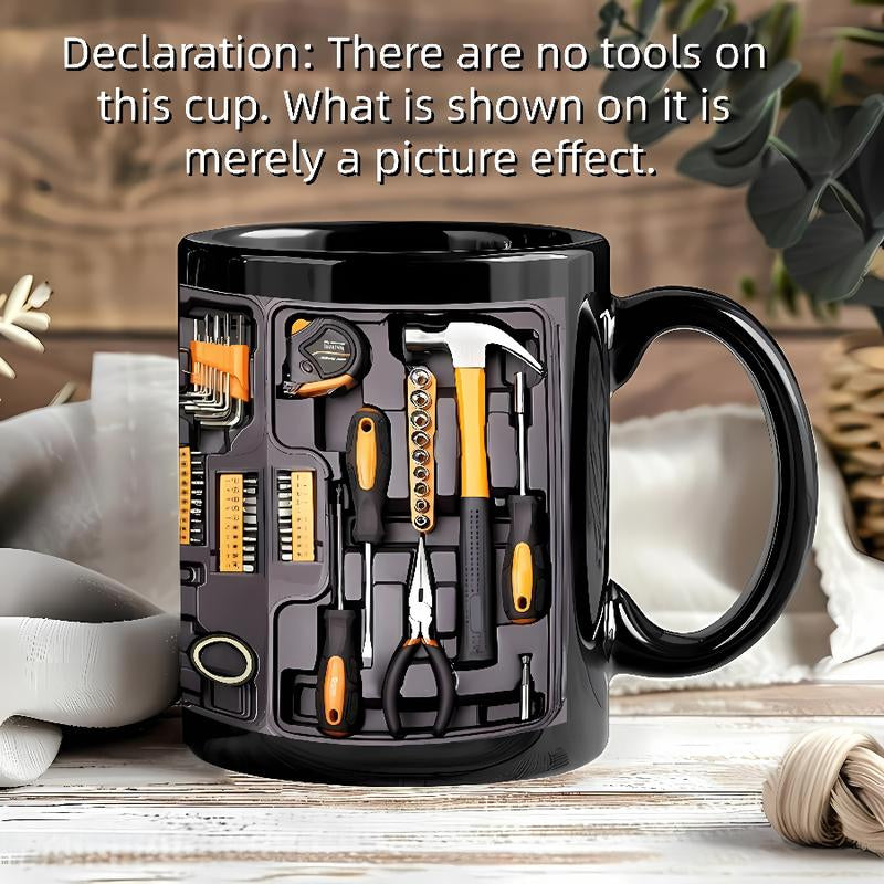 Creativity Funny Coffee Mug - Mechanic Toolbox Set Pattern, 11Oz Mug for Auto Mechanics, Unique Gifts for Birthdays, Holidays, Christmas, Perfect Coffee Cup