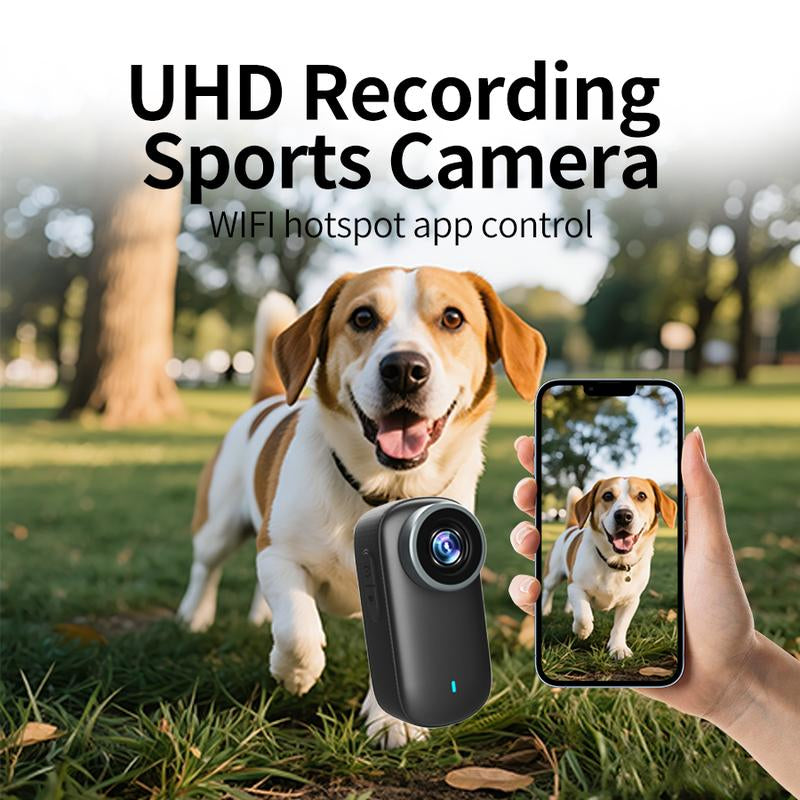 4K Ultra HD Thumb Action Camera IP65 Waterproof with Wifi Hotspot Smart Stabilization & Ultra Wide Angle Long Battery Life POV Vlogging for Cycling Running Travel Gift 32G 128G Card Anti-Shake Camera Lenses for Football Ultra Hd Pocket Action Camera