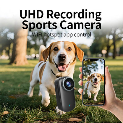 4K Ultra HD Thumb Action Camera IP65 Waterproof with Wifi Hotspot Smart Stabilization & Ultra Wide Angle Long Battery Life POV Vlogging for Cycling Running Travel Gift 32G 128G Card Anti-Shake Camera Lenses for Football Ultra Hd Pocket Action Camera