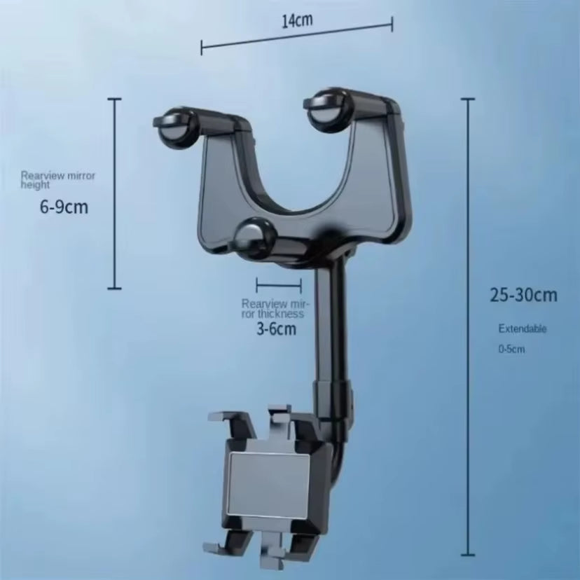 Car Phone Holder Mount 360 Rotation Rearview Mirror Smartphone Support in Car GPS Navigation Bracket for Iphone Samsung Xiaomi