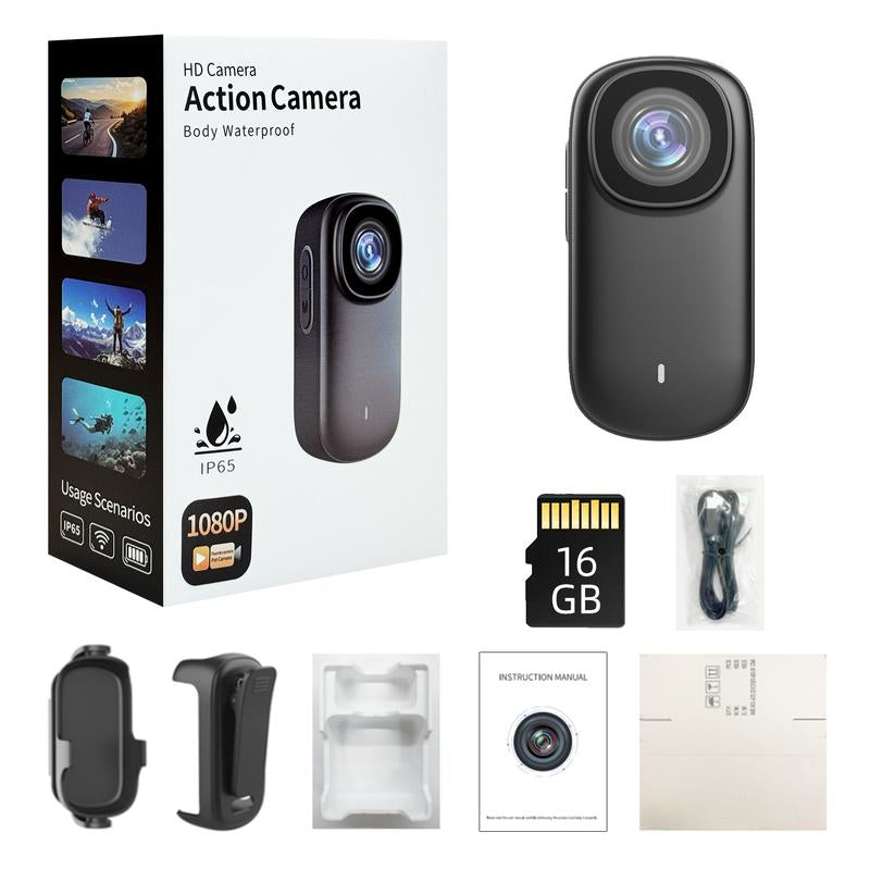 4K Ultra HD Thumb Action Camera IP65 Waterproof with Wifi Hotspot Smart Stabilization & Ultra Wide Angle Long Battery Life POV Vlogging for Cycling Running Travel Gift 32G 128G Card Anti-Shake Camera Lenses for Football Ultra Hd Pocket Action Camera